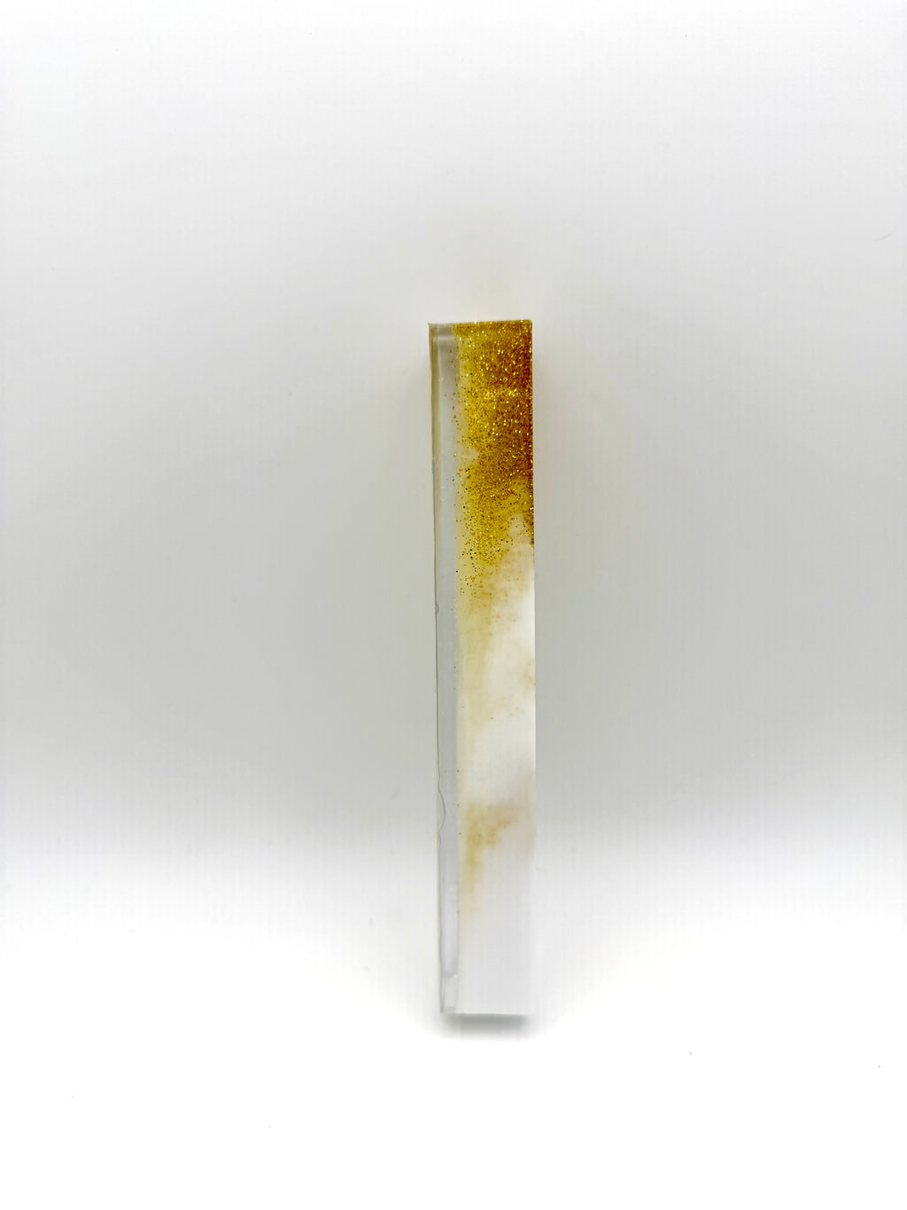 Gold & White Marble Mezuzah