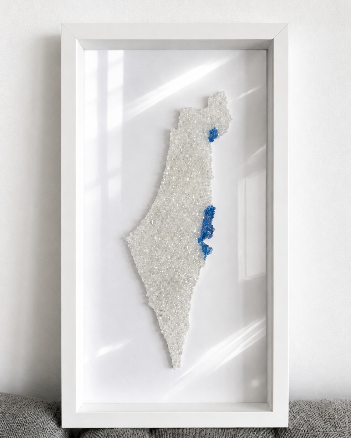 Crystal Beaded Israel Map 26” x 13”