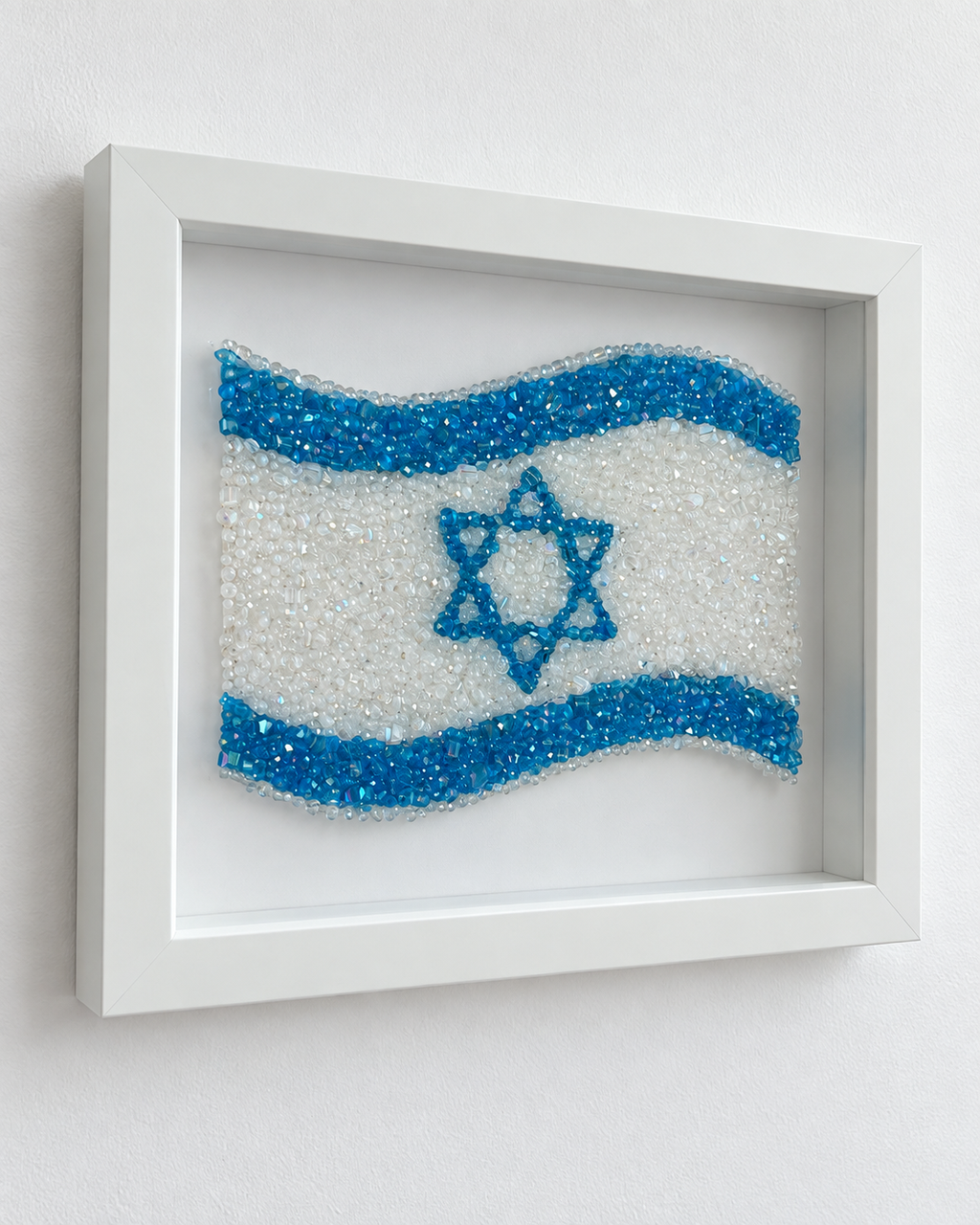 Israeli Flag Beaded Wall Art