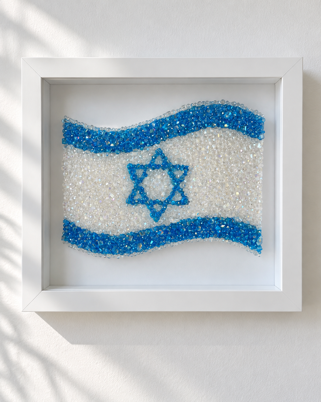 Israeli Flag Beaded Wall Art