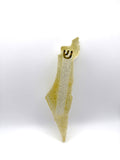 Gold Glitter Map of Israel Mezuzah