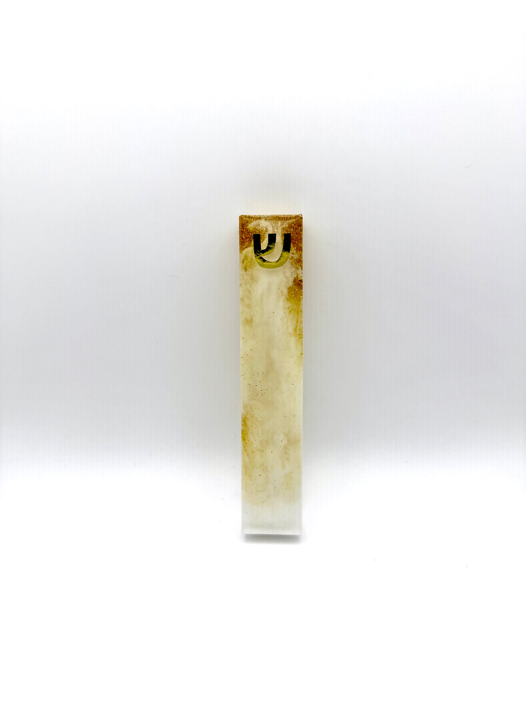 Gold & White Marble Mezuzah