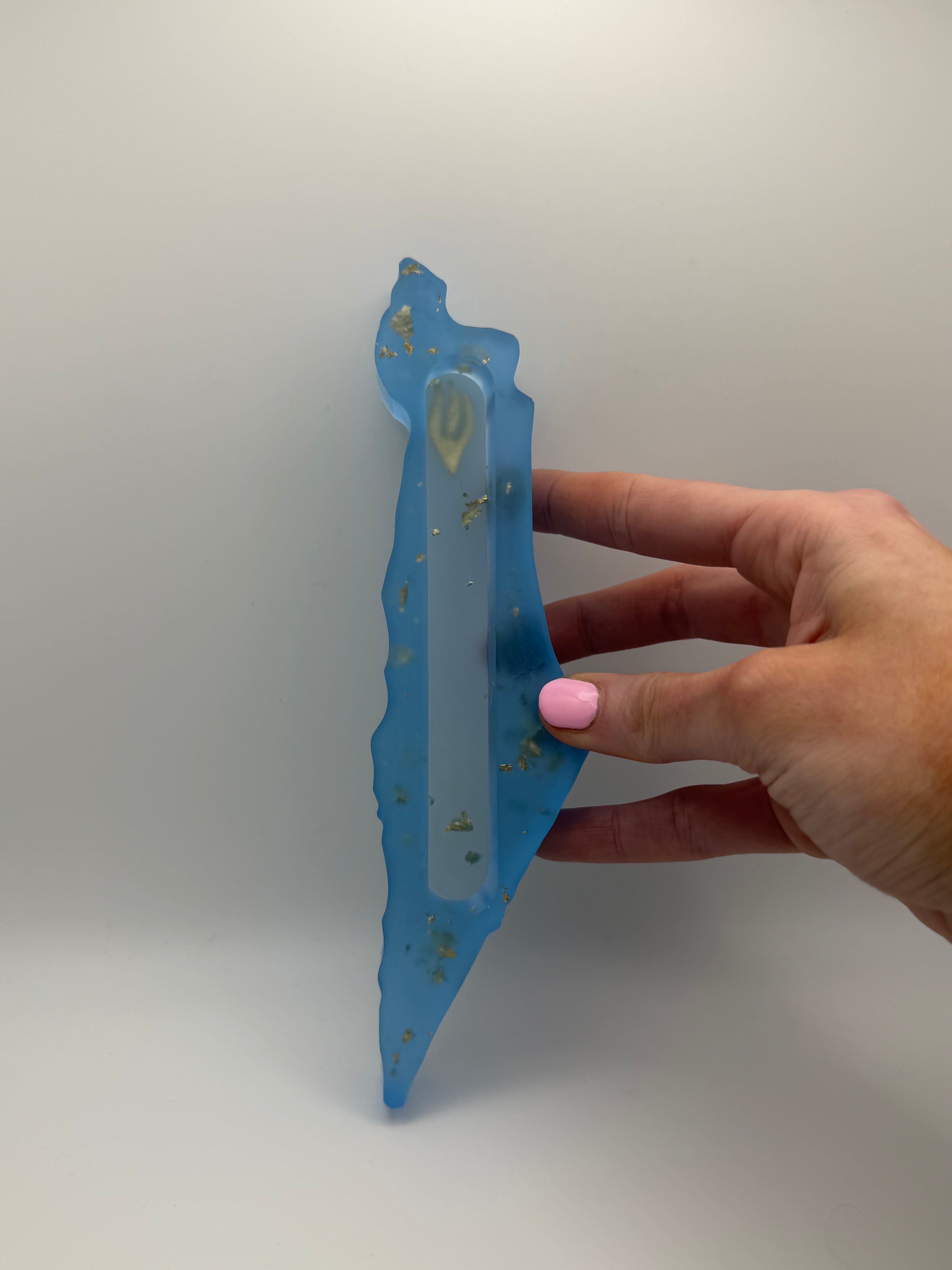 Blue & Gold Israel Mezuzah
