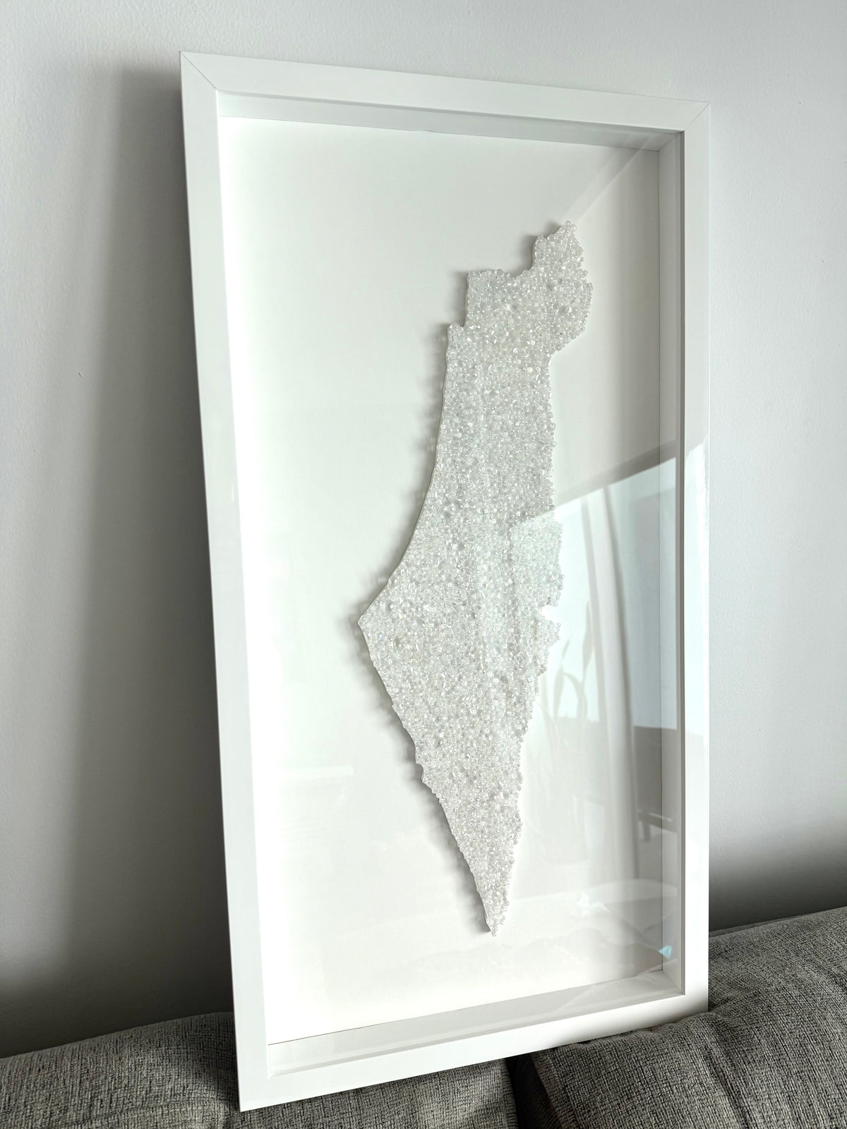 Crystal Beaded Israel Map 32” x 16”