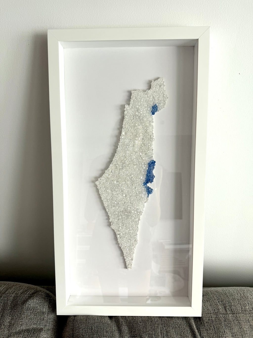 Crystal Beaded Israel Map 26” x 13”