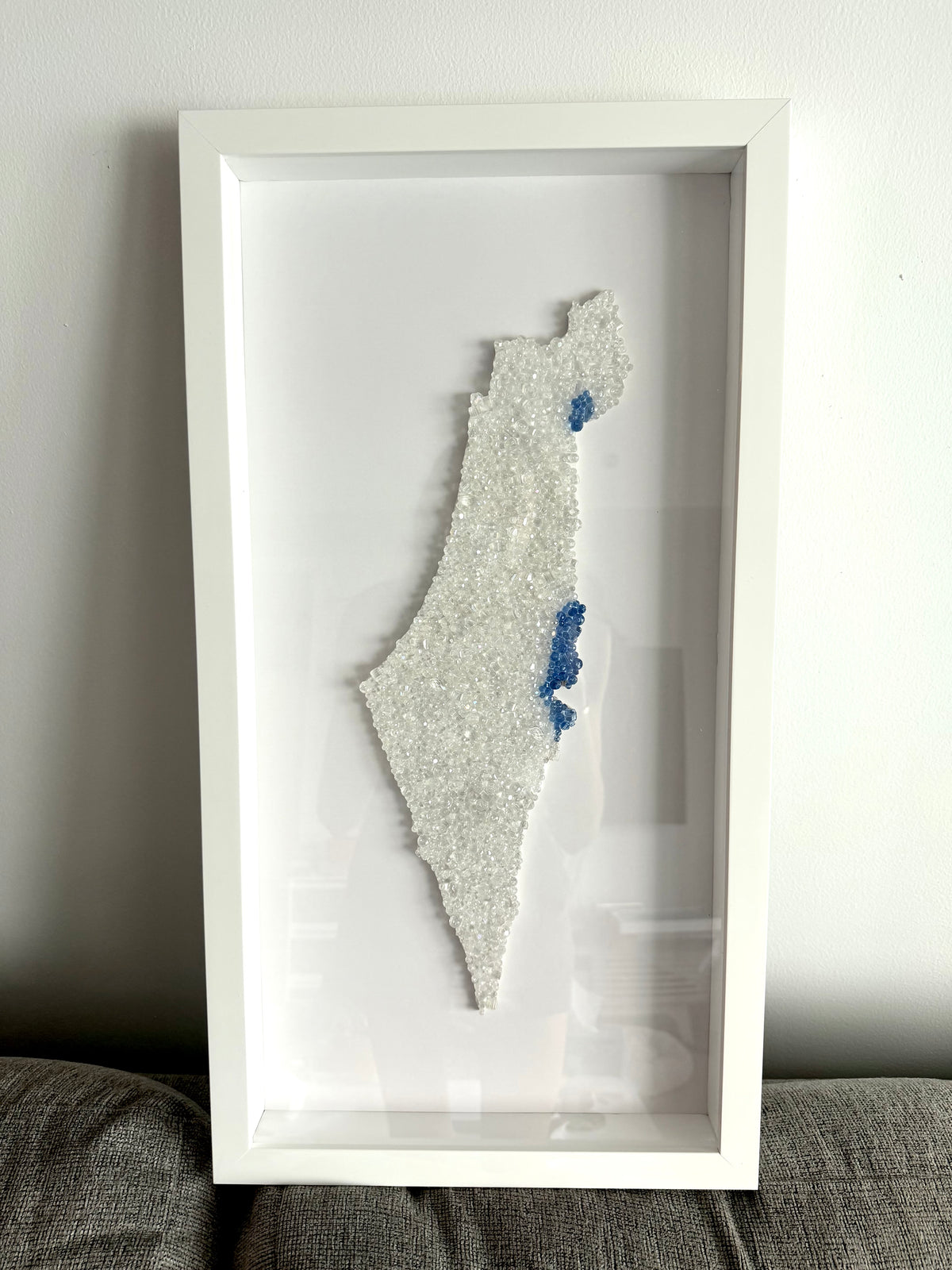 Crystal Beaded Israel Map 26” x 13”