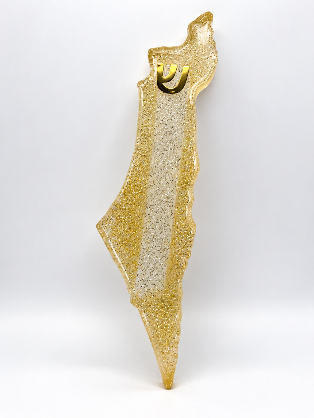 Gold Glitter Map of Israel Mezuzah