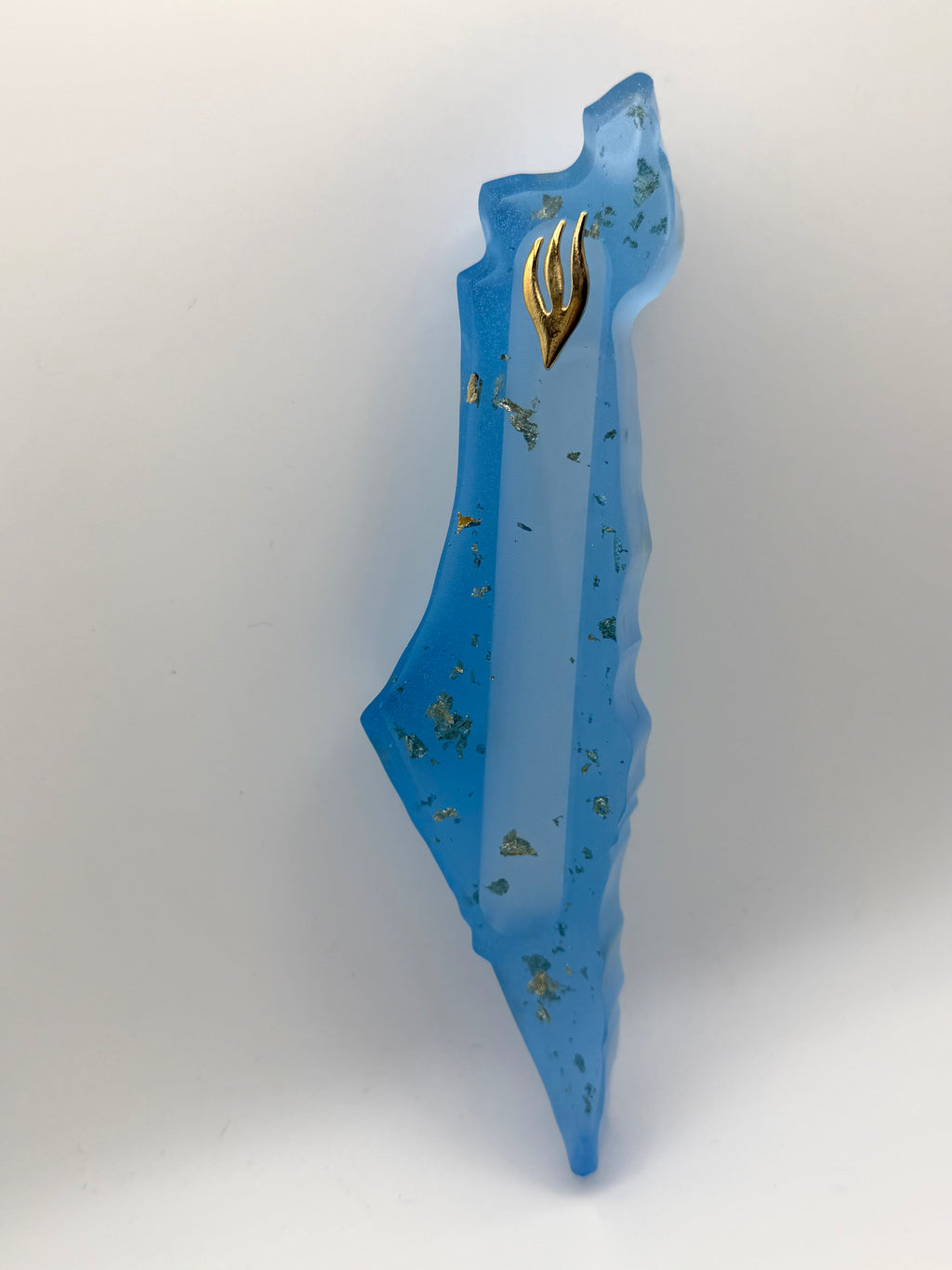 Blue & Gold Israel Mezuzah