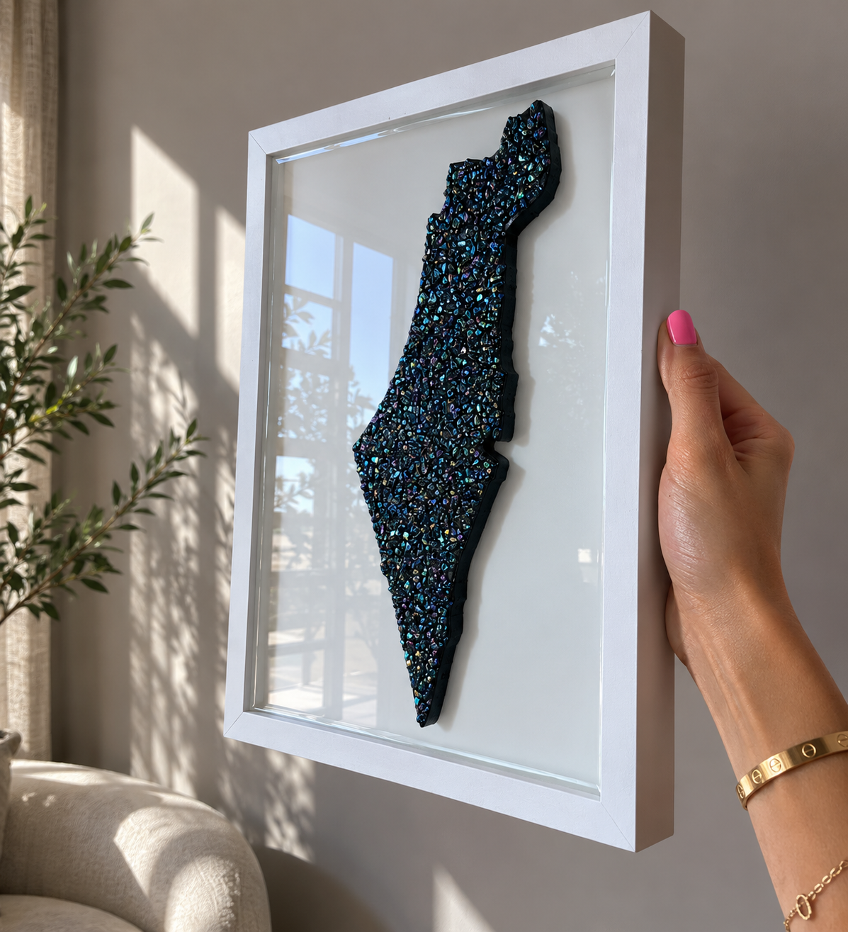 Broken Glass Israel Map