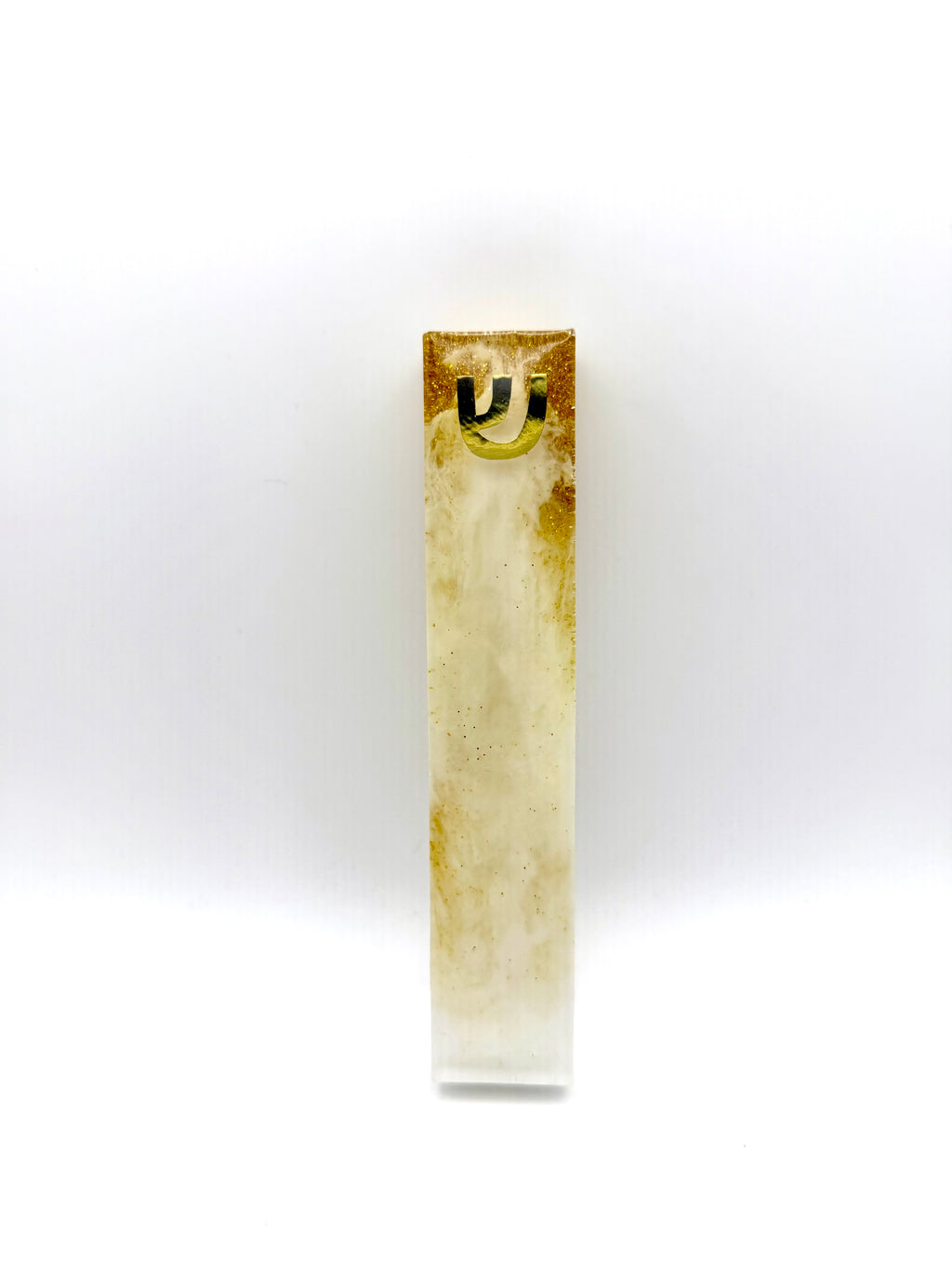 Gold & White Marble Mezuzah