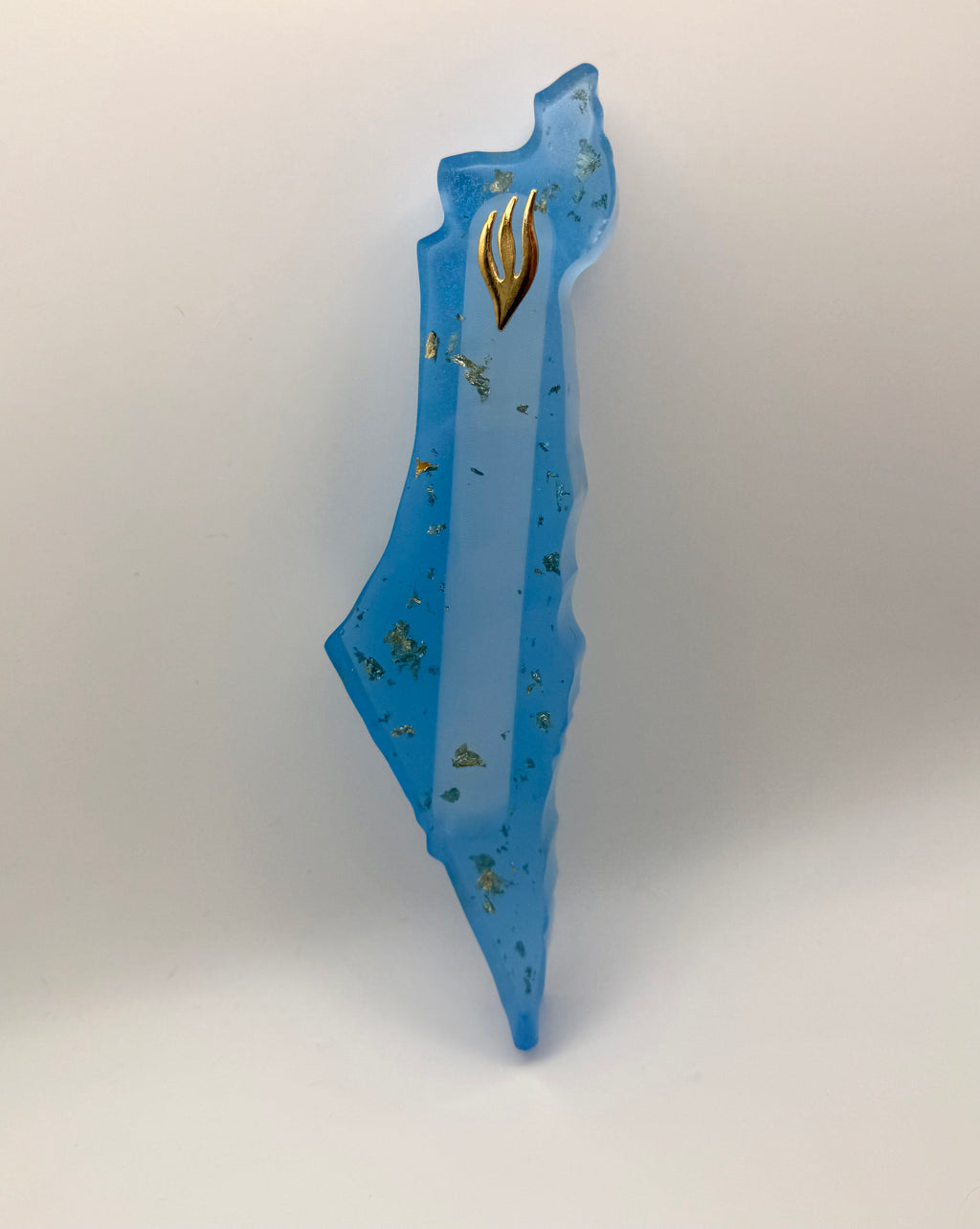 Blue & Gold Israel Mezuzah
