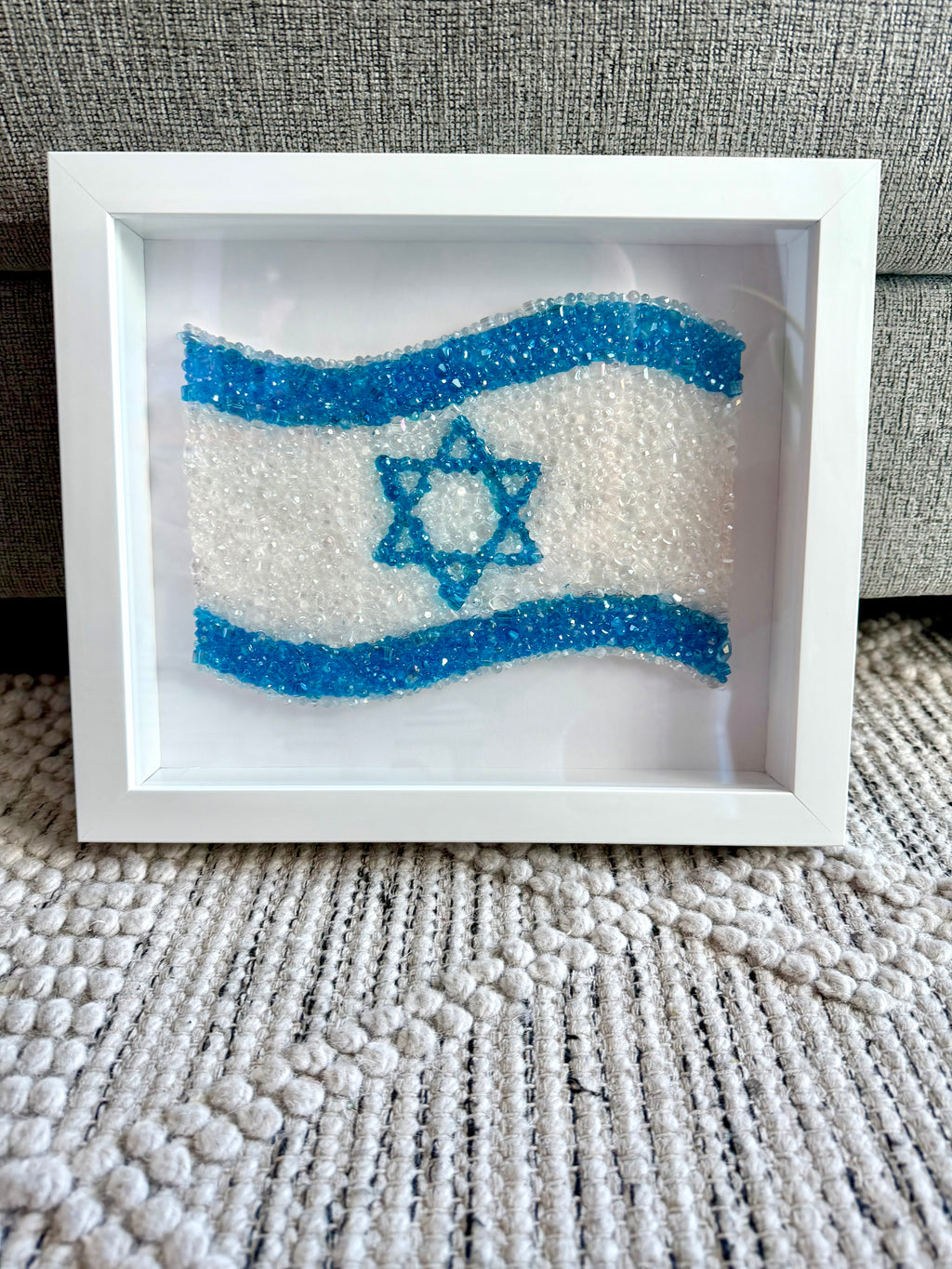Israeli Flag Beaded Wall Art