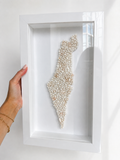 White Pebble Israel Map 16” x 10”