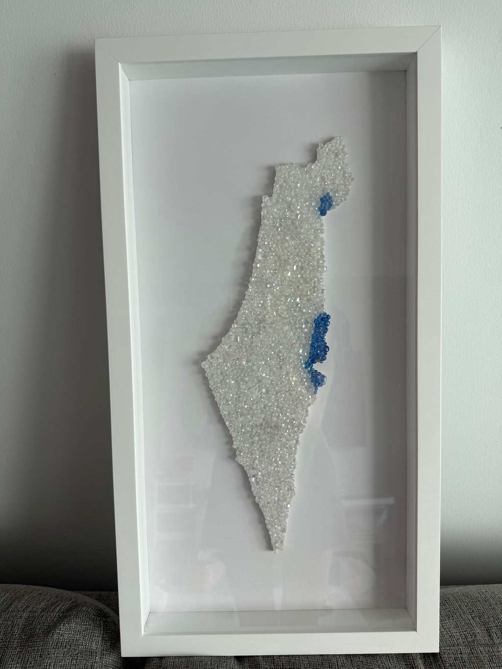 Crystal Beaded Israel Map 26” x 13”