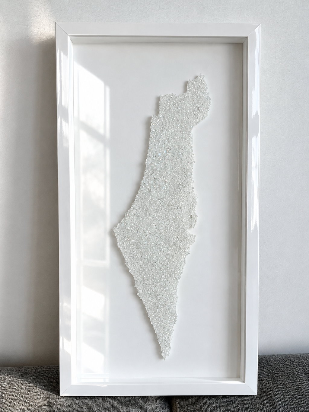 Crystal Beaded Israel Map 32” x 16”