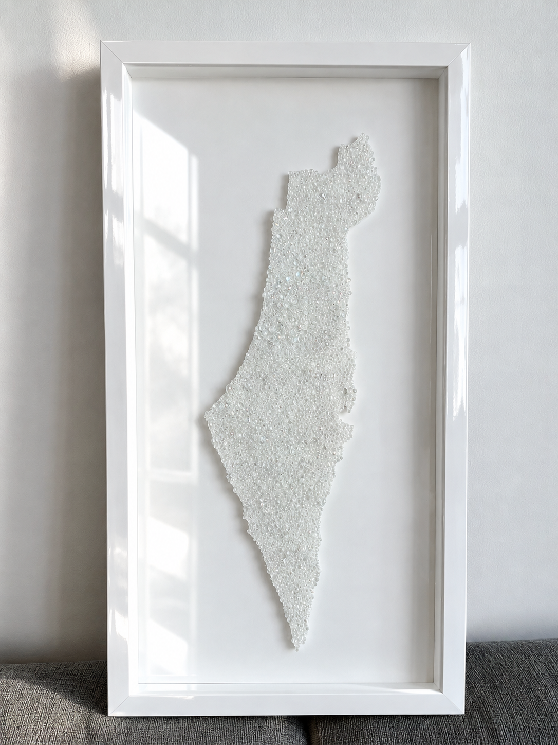 Crystal Beaded Israel Map 32” x 16”