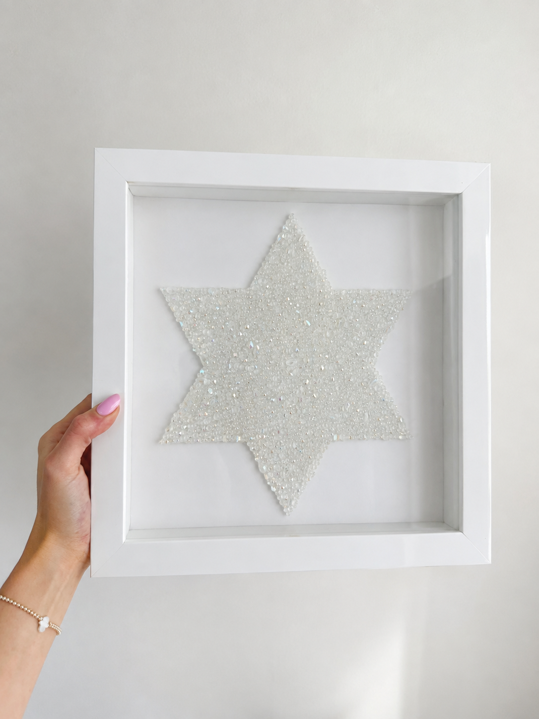 Star of David Glass Beaded Wall Art 13” x 13”