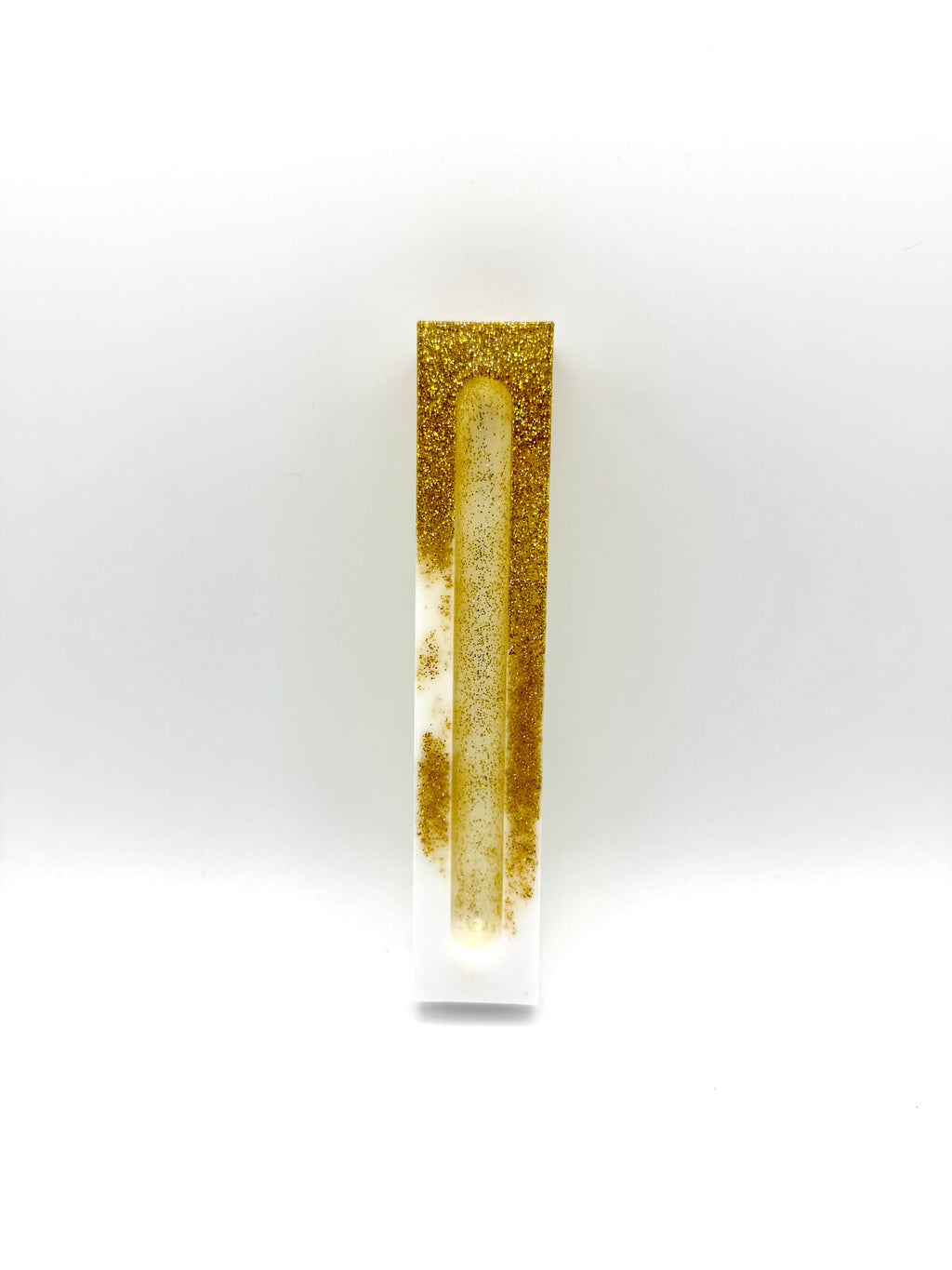 Gold & White Marble Mezuzah