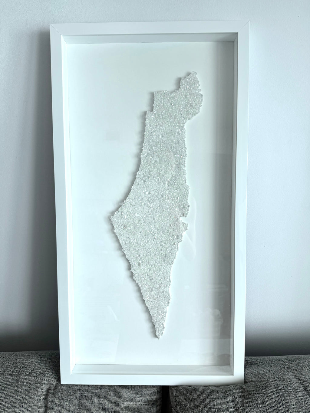 Crystal Beaded Israel Map 32” x 16”