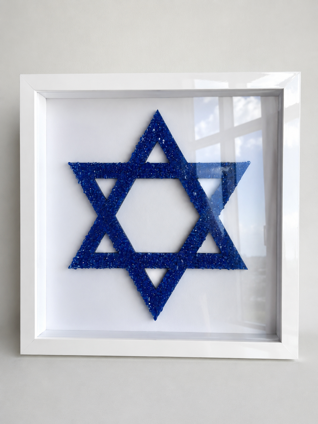 Star of David Glass Beaded Wall Art 18” x 18”