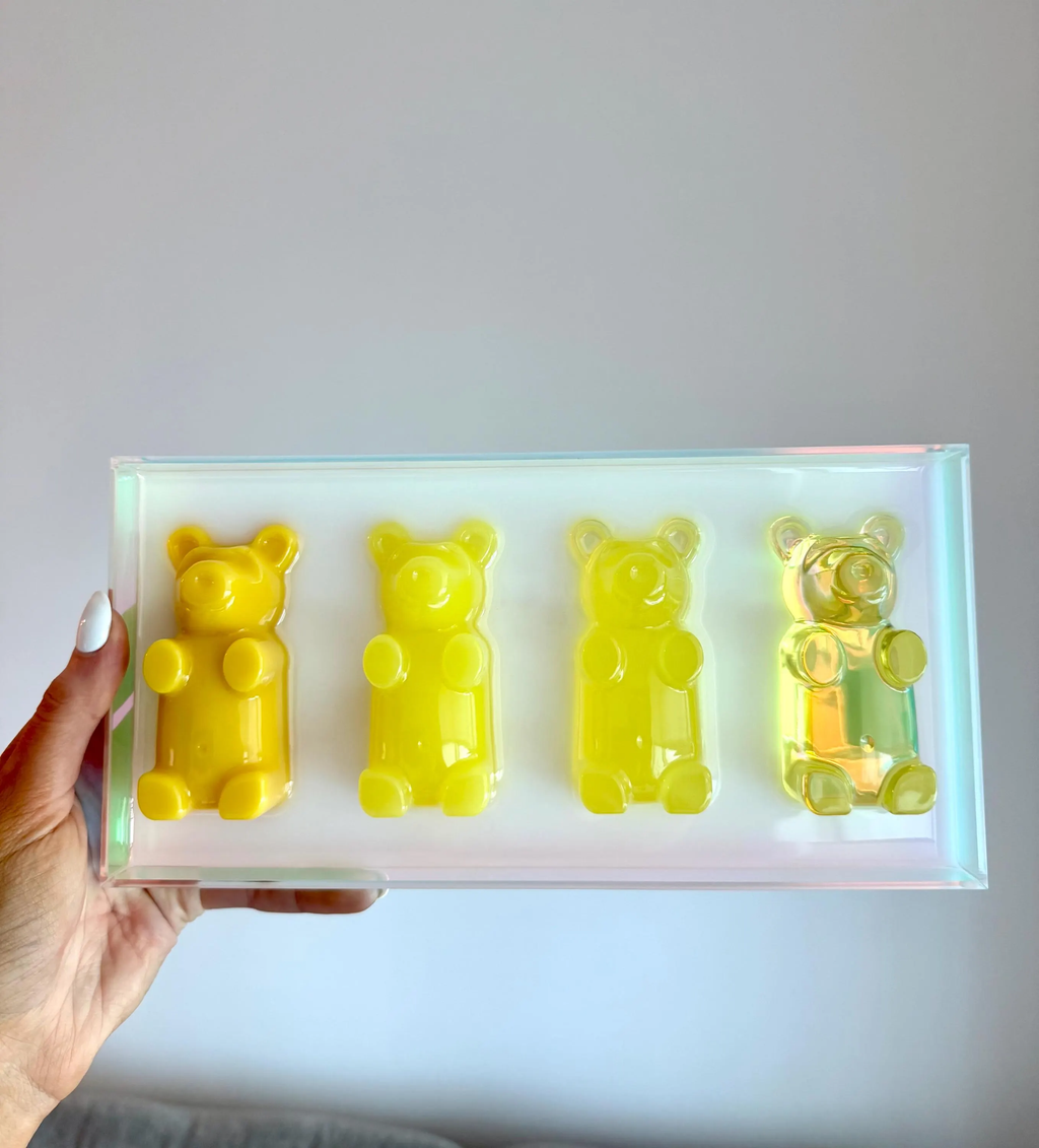 Yellow Gummy Bear Acrylic Wall Art, 3D Resin Bears