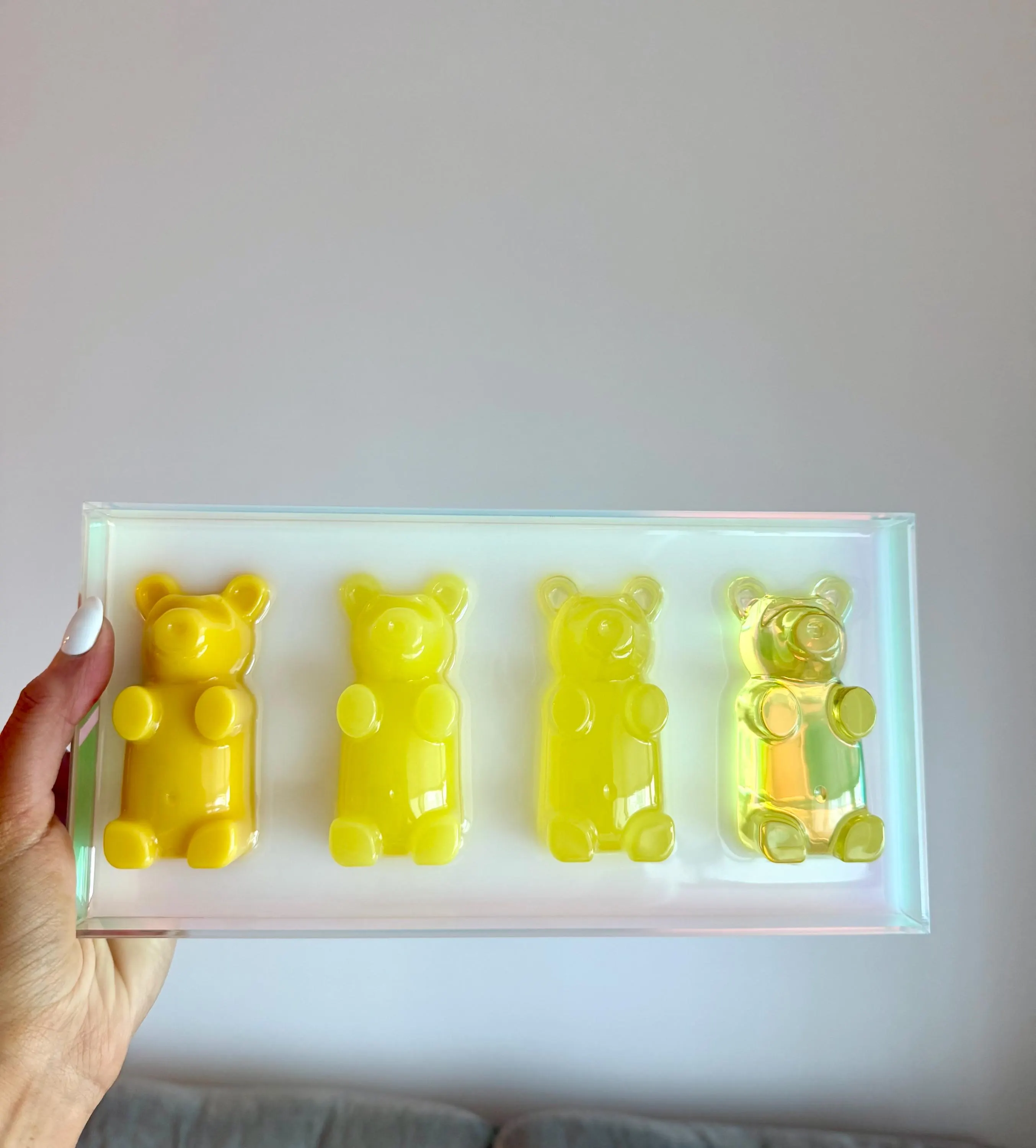 Yellow Gummy Bear Acrylic Wall Art, 3D Resin Bears