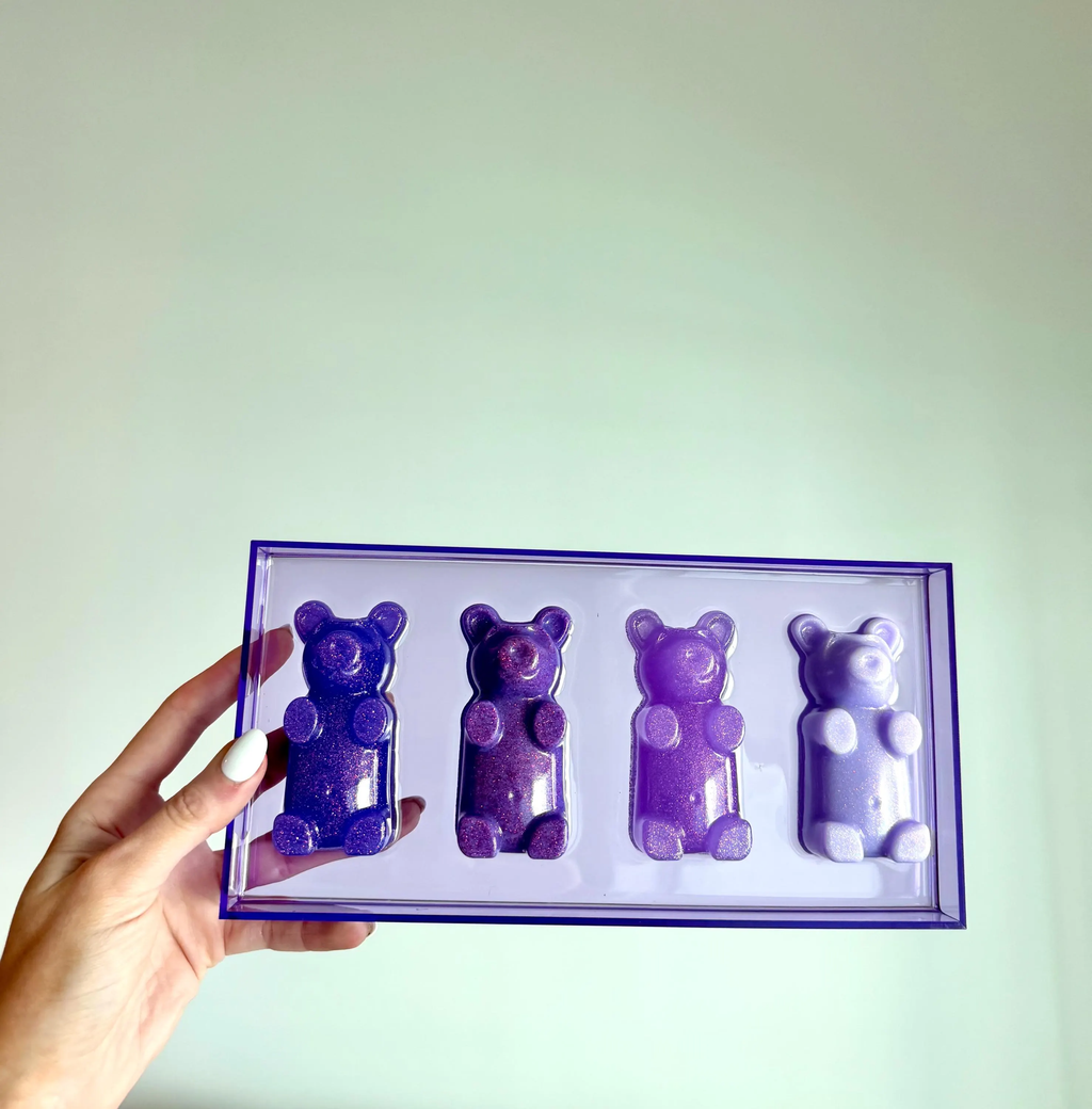 Gummy Bear Wall Acrylic Wall Art, 3D Purple Resin Bears