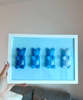 Blue Glitter Resin Gummy Bear 3D Pop Wall Art