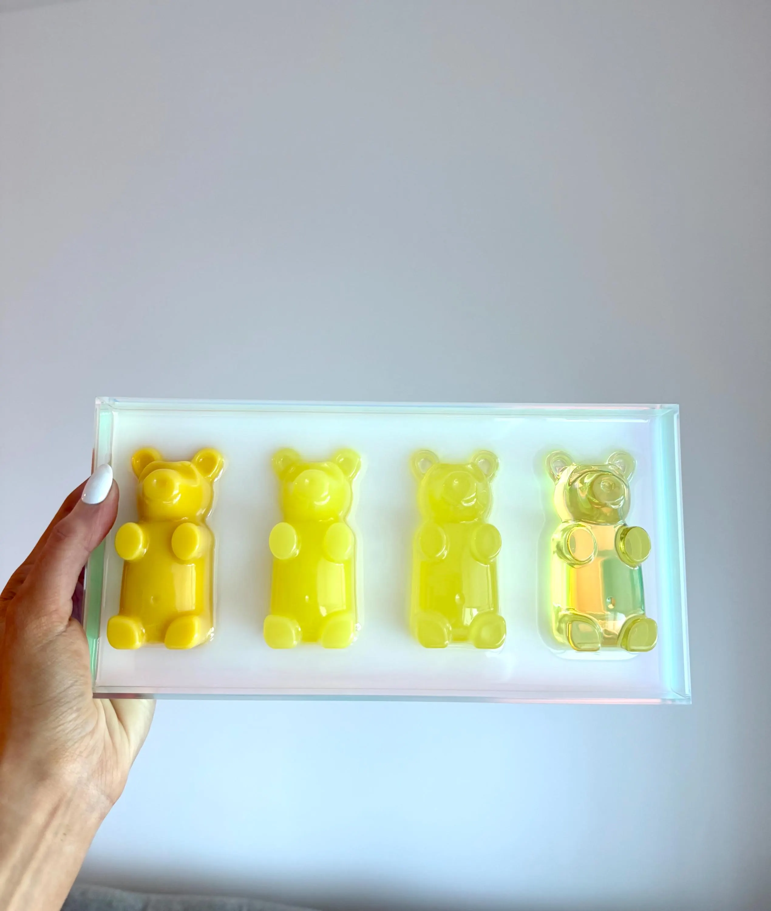 Yellow Gummy Bear Acrylic Wall Art, 3D Resin Bears