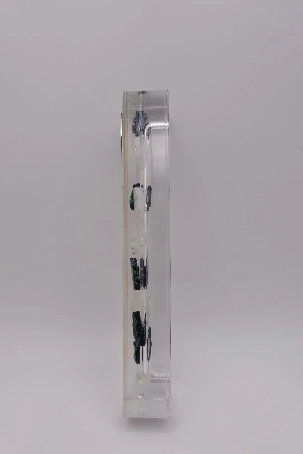 Hamsa Opal Black and White Epoxy Resin Mezuzah