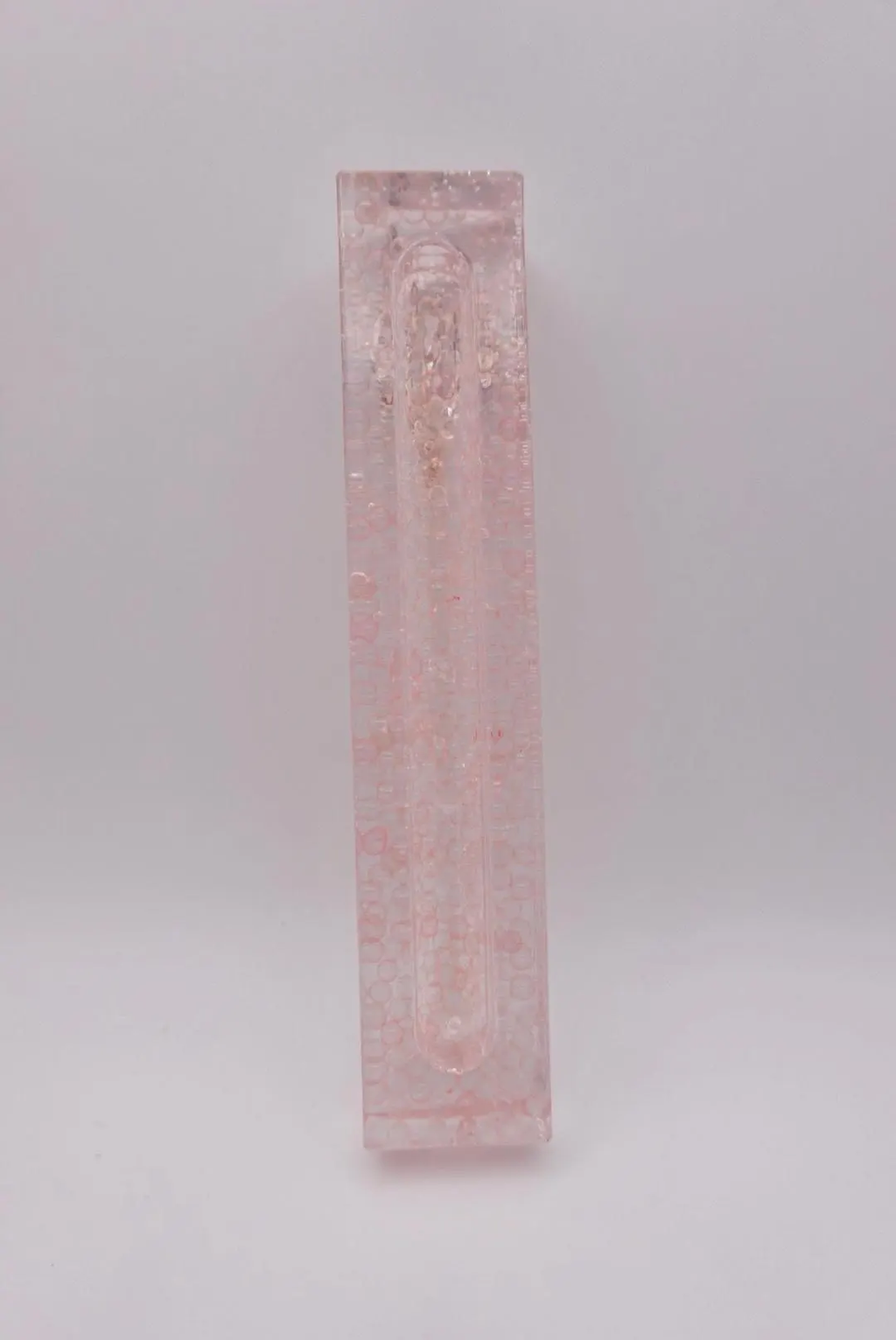 Pink Bubble Glass Beads Epoxy Resin Mezuzah
