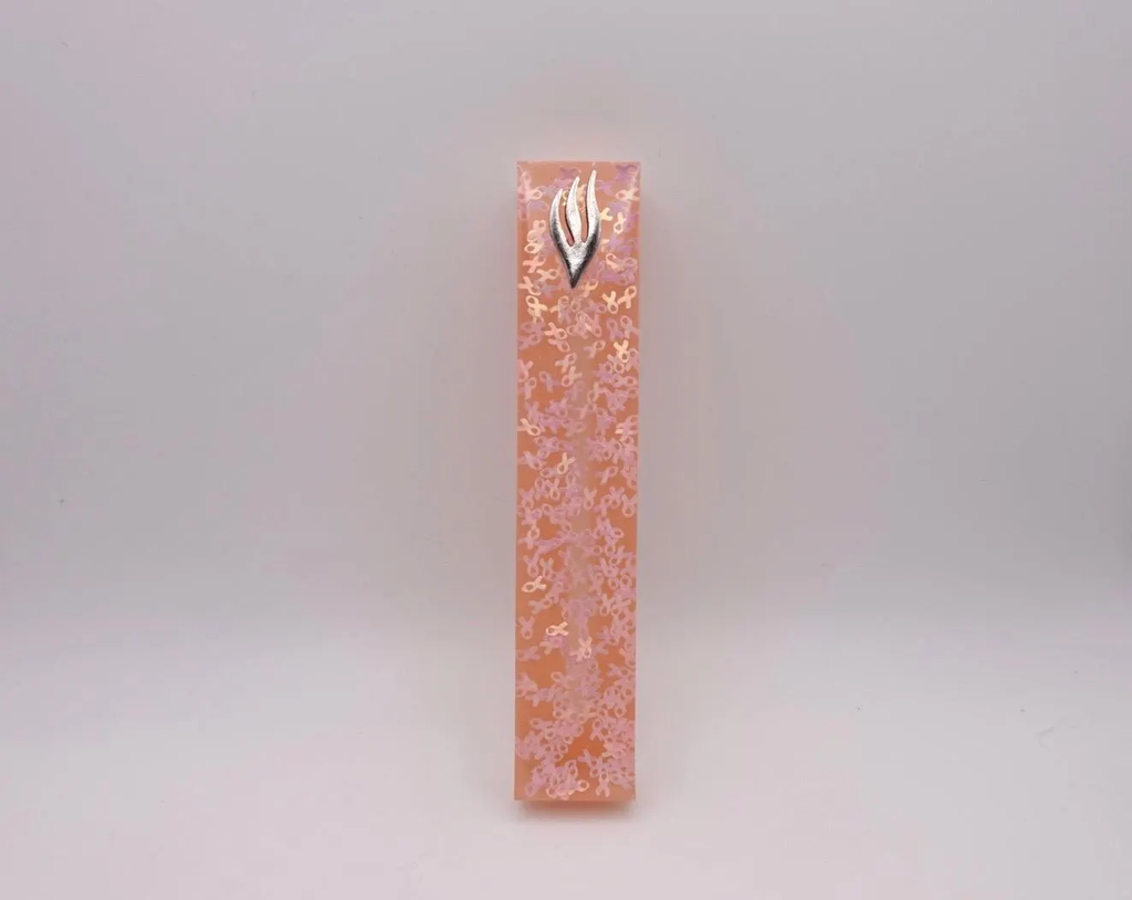 Breast Cancer Awareness Ribbons Epoxy Resin Mezuzah