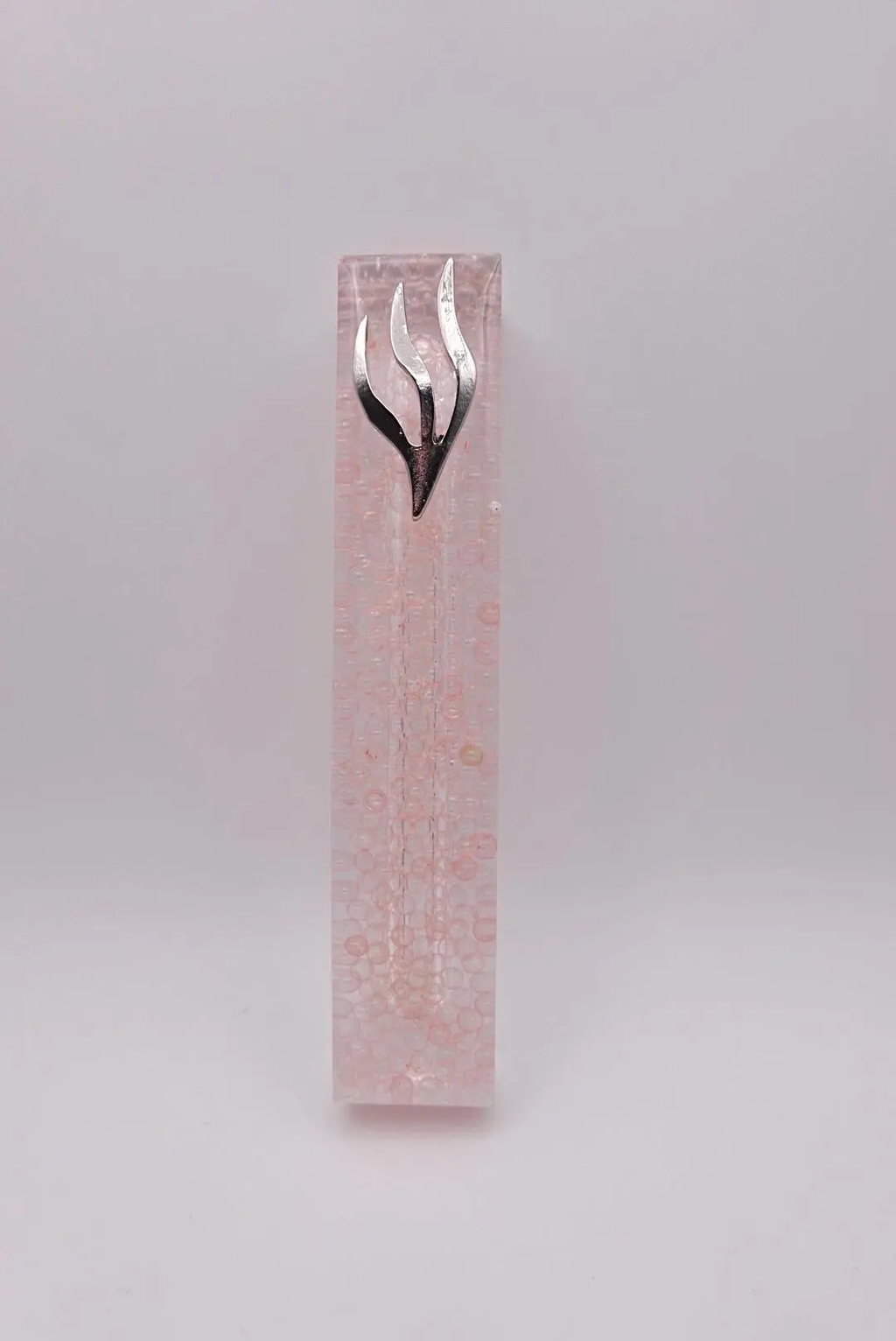Pink Bubble Glass Beads Epoxy Resin Mezuzah