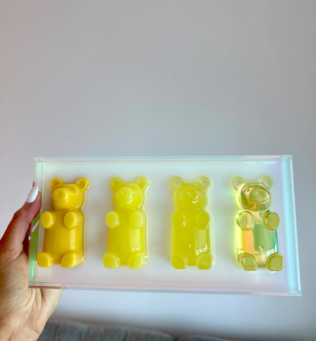 Yellow Gummy Bear Acrylic Wall Art, 3D Resin Bears