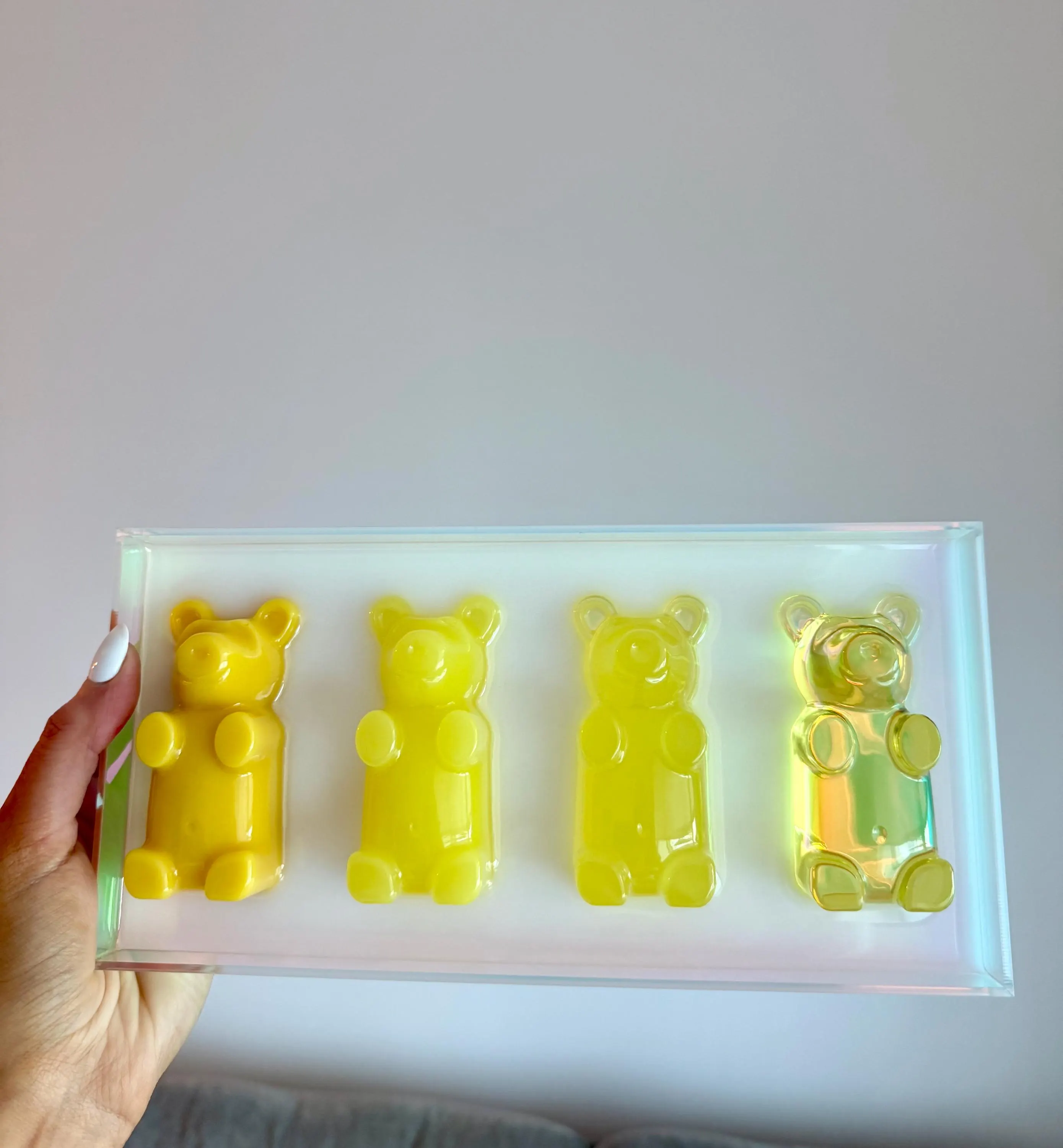 Yellow Gummy Bear Acrylic Wall Art, 3D Resin Bears