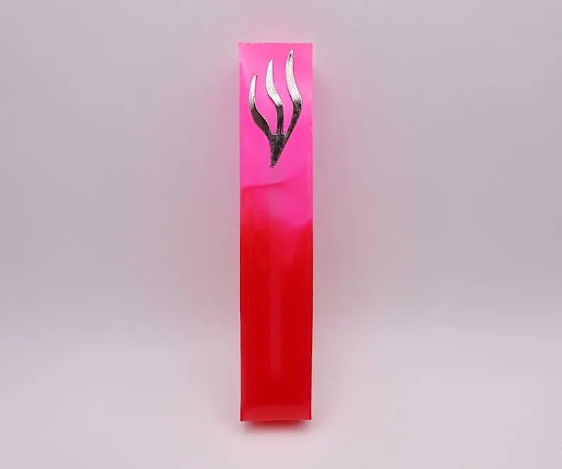 Pink & Red Gradient Resin Mezuzah