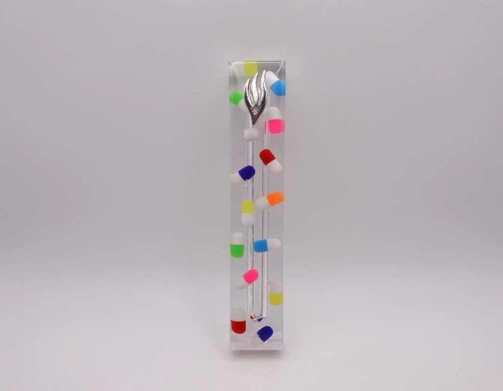 Fake Pills Capsules Epoxy Resin Mezuzah