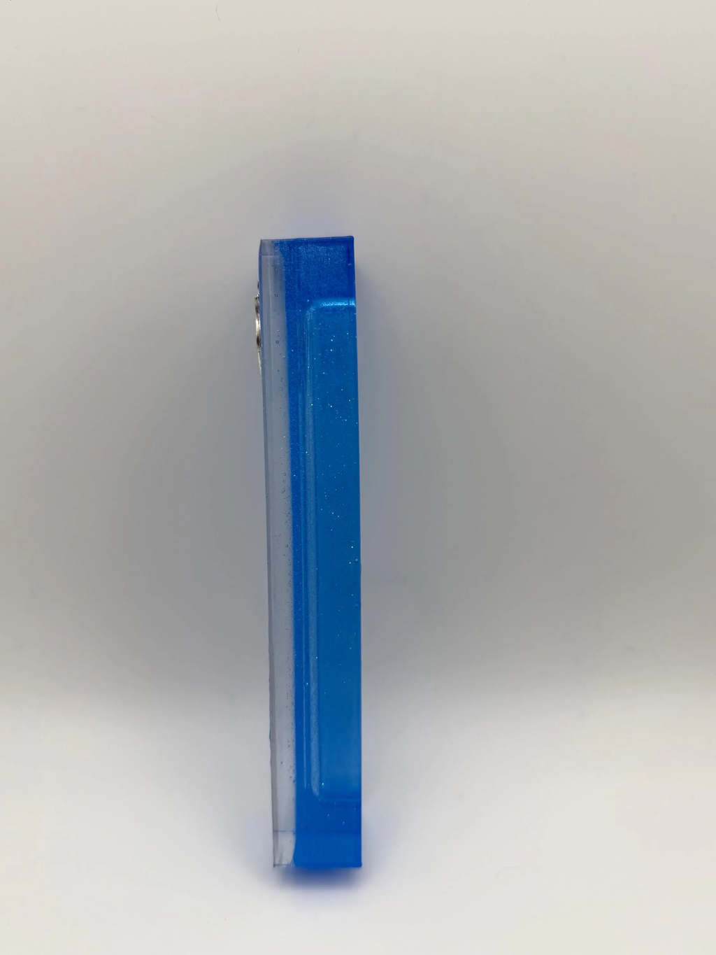 Blue Transparent Shimmer Glitter Epoxy Resin Mezuzah