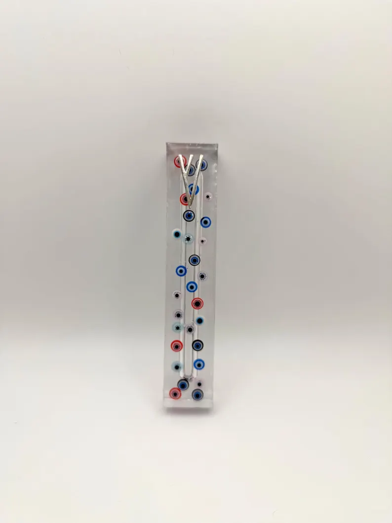 Evil Eye Epoxy Resin Mezuzah