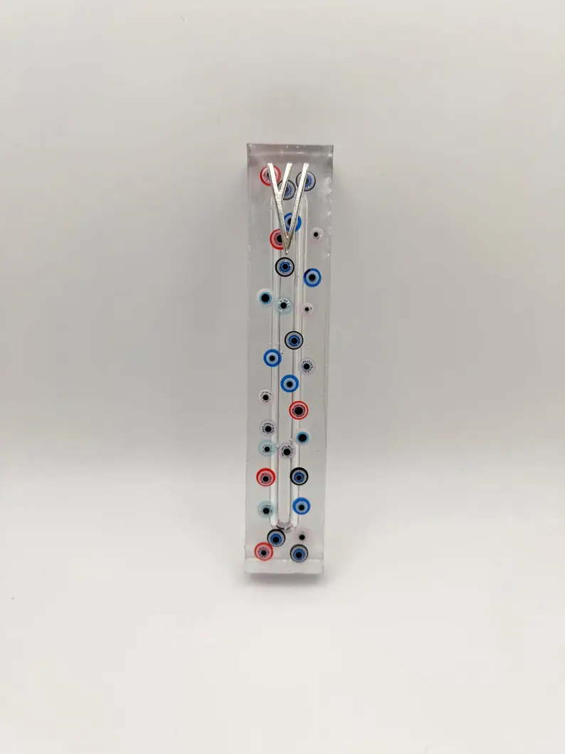 Evil Eye Epoxy Resin Mezuzah
