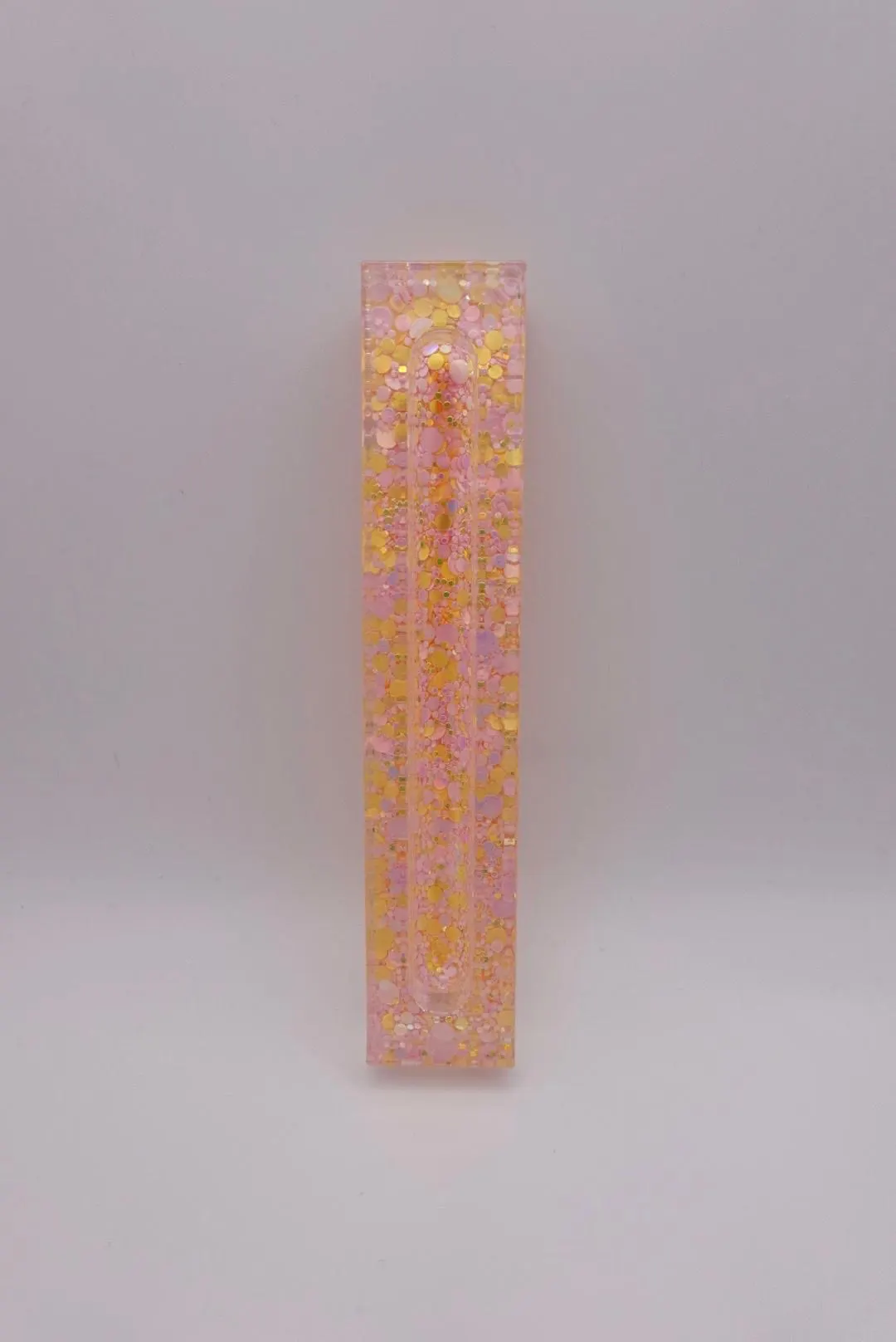 Pink, Yellow, Orange Glitter Epoxy Resin Mezuzah