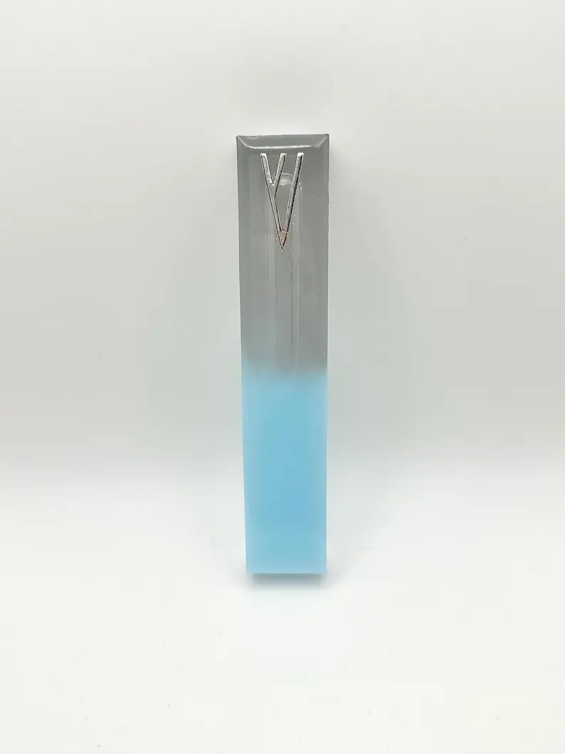 Modern Blue & Gray Epoxy Resin Mezuzah