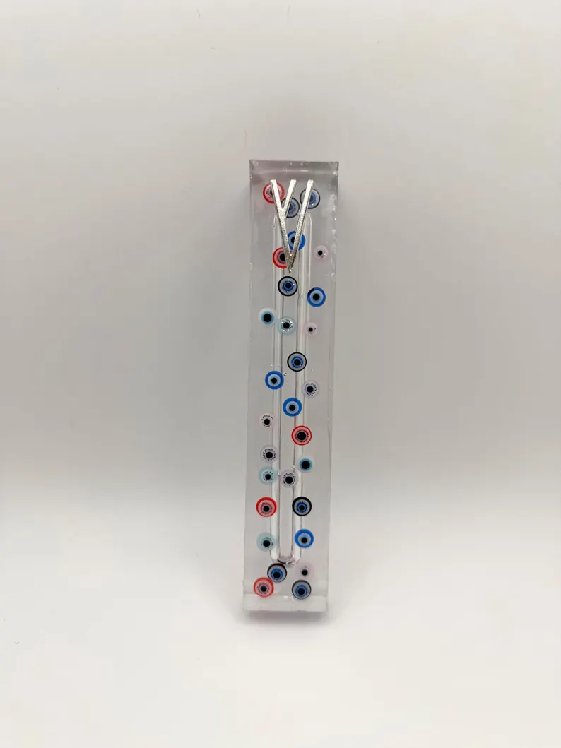 Evil Eye Epoxy Resin Mezuzah