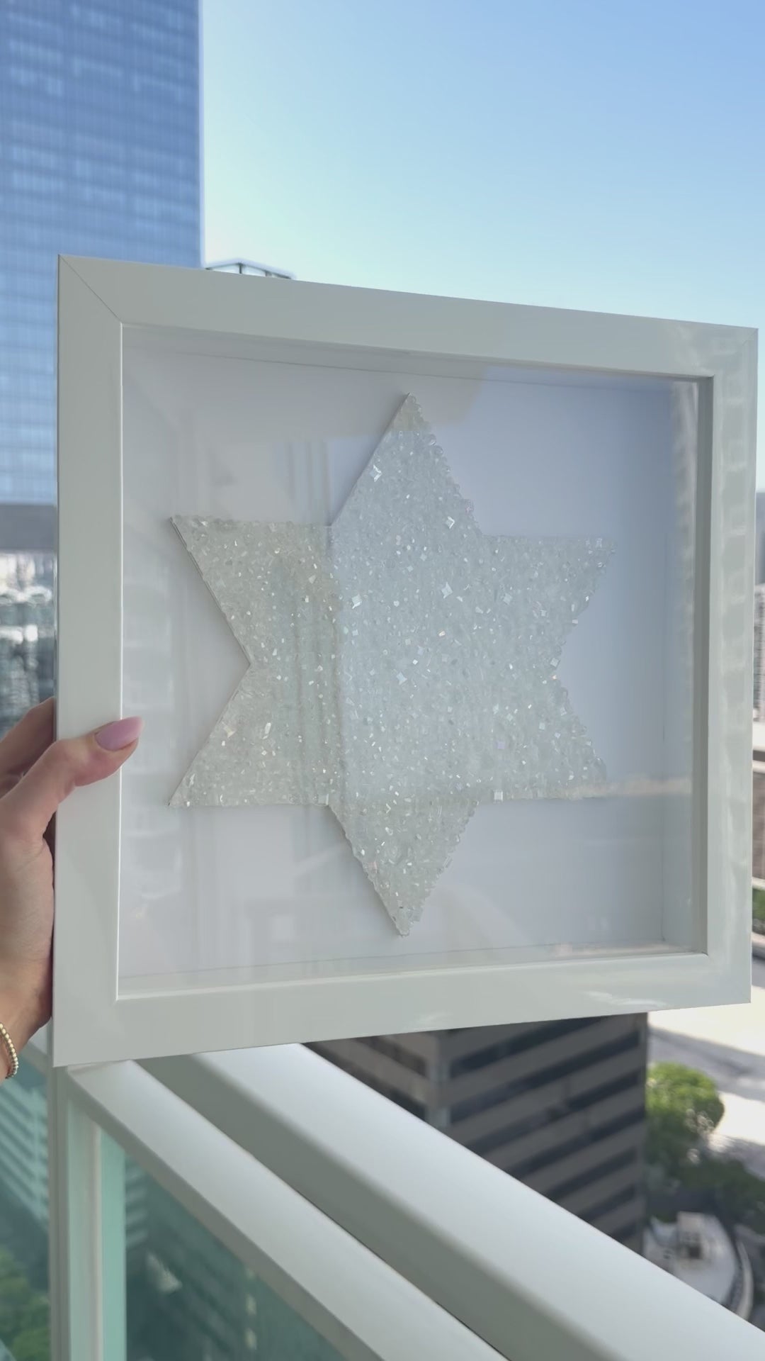 Star of David Glass Beaded Wall Art 13” x 13”